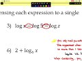 Rewriting Logarithmic Expressions (Expanding & Condensing Logarithms)