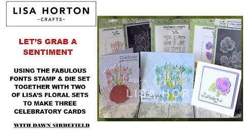 DAWN USES THE FABULOUS FONTS STAMP & DIE SET ON THREE DIFFERENT CARDS.