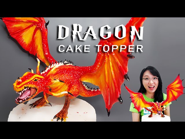 How to make a Dragon Cake Topper |  Dragon Cake Topper Tutorial | How to make a fondant Dragon class=