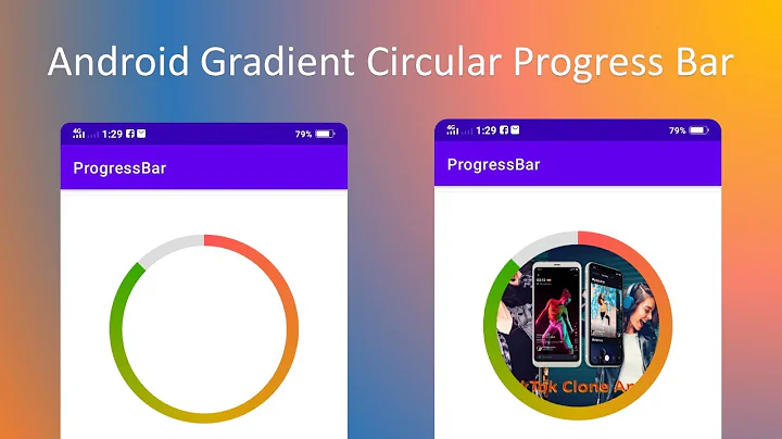 Android Round Gradient Progress Bar - Circular Progress Bar