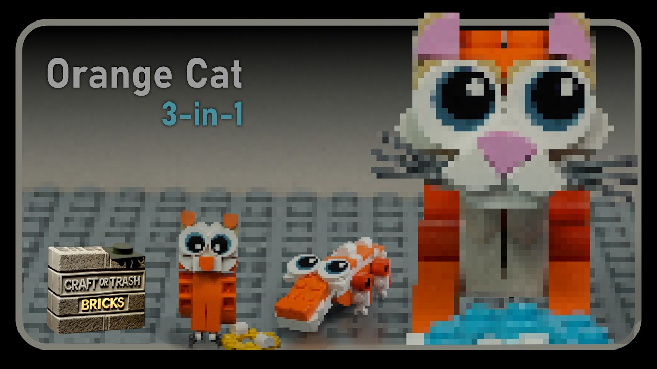 Orange Cat - Creator 3-in-1 LEGO® Set 30714 - Gator, Owl, and Cat
