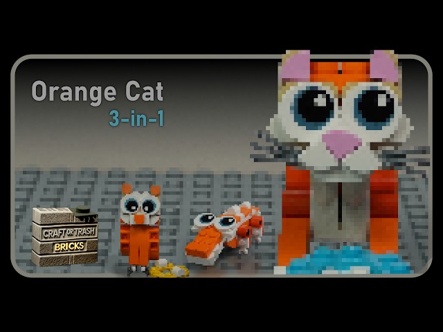 Orange Cat - Creator 3-in-1 LEGO® Set 30714 - Gator, Owl, and Cat