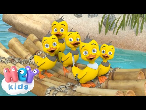 Five Little Ducks song for kids + karaoke by HeyKids