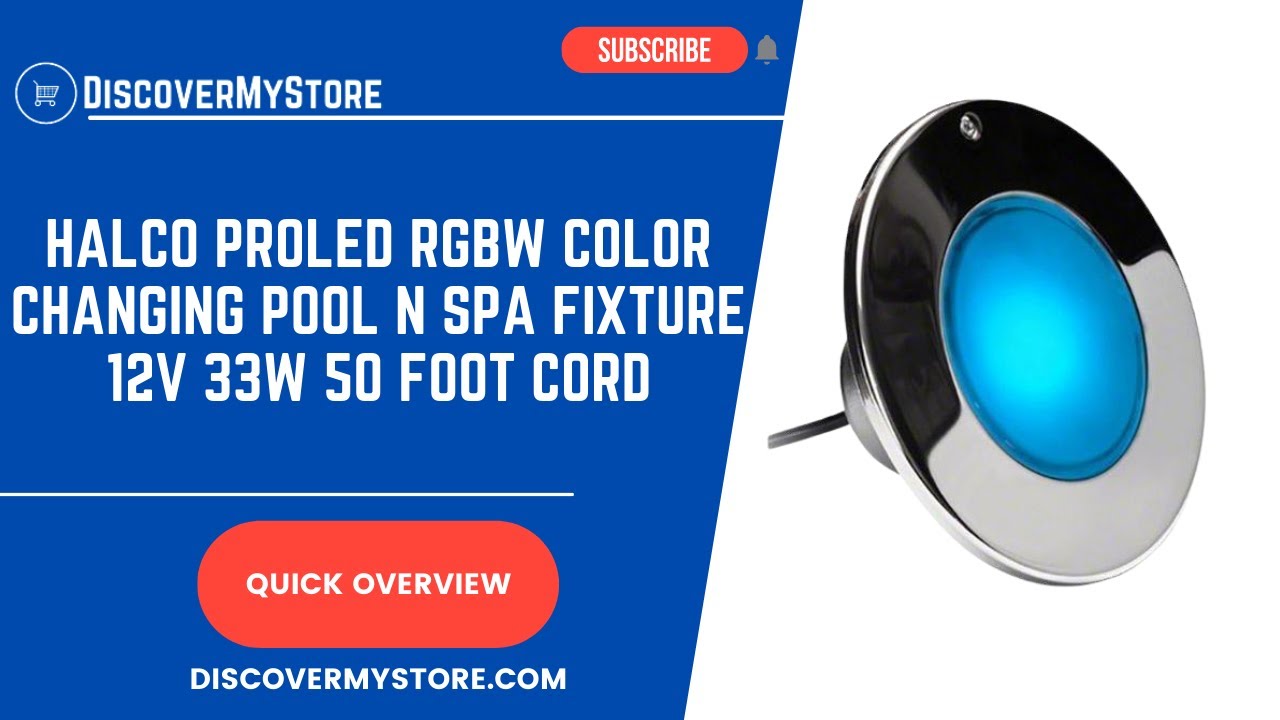 Halco ProLED RGBW Color Changing Pool and Spa Fixture 12 Volt 33 Watt 50 Foot Cord