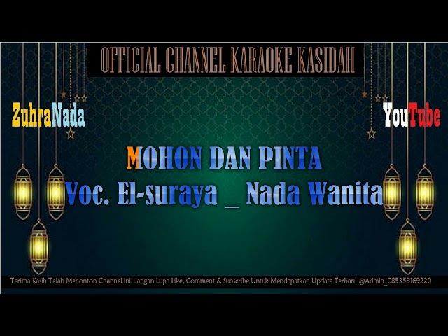 Mohon Dan Pinta || El Suraya || ( Doa Dan Pinta ) || Female Karaoke || Nada Wanita class=