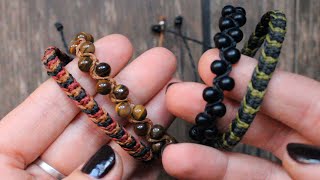 ➤Pulseras para hombre fáciles con hilo o cuentas★Macrame