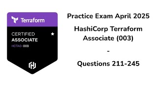 April 2025 | 211-245 Questions | HashiCorp Terraform Associate | 003
