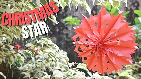 How to make christmas star with paper easy #christmasdecor #homedecor #craft  #декордома  #shorts