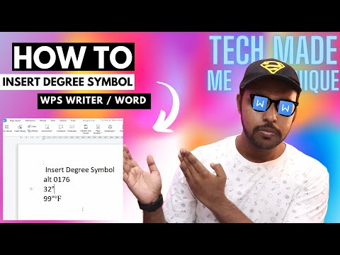 How to Insert Degree Symbol in wps office writer