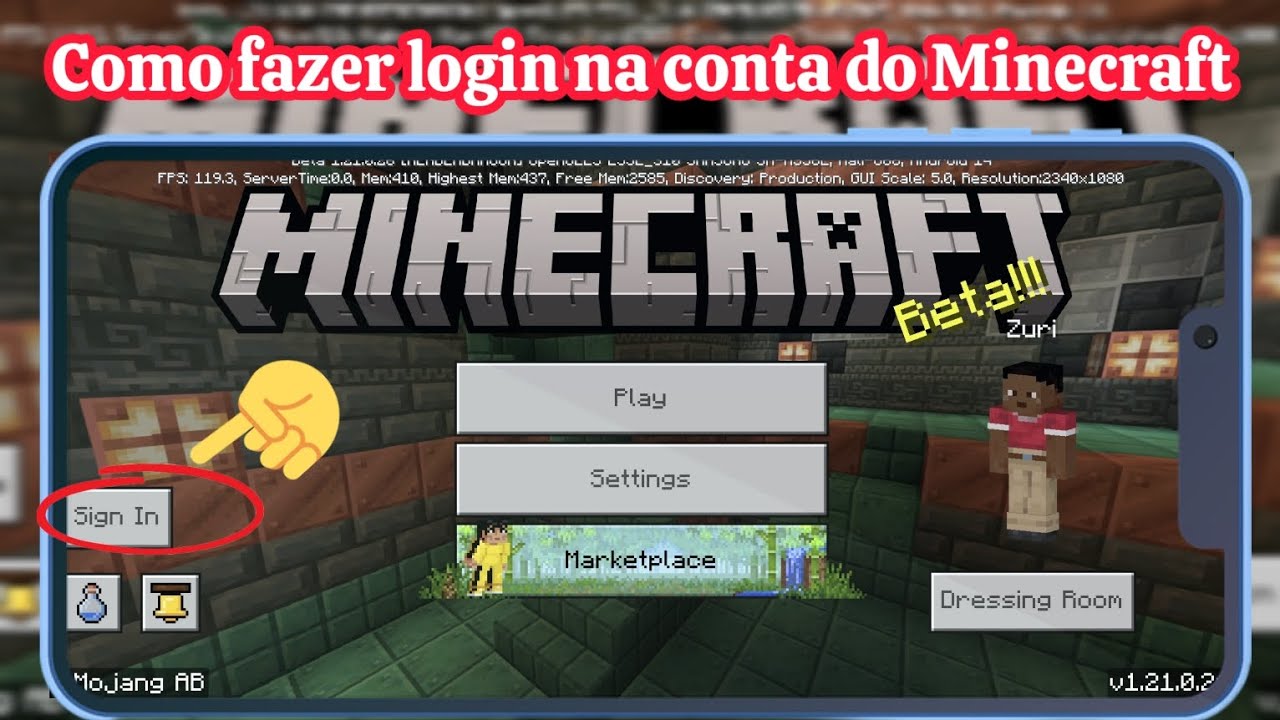 Como fazer login no Minecraft 1.22 | Login no Minecraft Pocket Edition ...