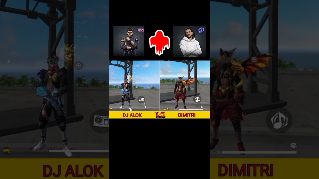 FREE fire DJ Alok vs Dimitri ability test 