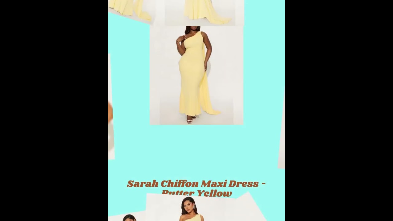 sarah chiffon maxi dress butter yellow Sarah Chiffon Maxi Dress Fashion Nova Butter Cream