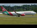 4K | RARE Kenya Boeing 737-800WL landing at Geneva/GVA/LSGG