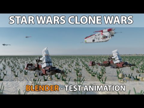 LEGO STAR WARS the Clone Wars - 501st Animation Test - Blender 3D Republic Gunship Animation