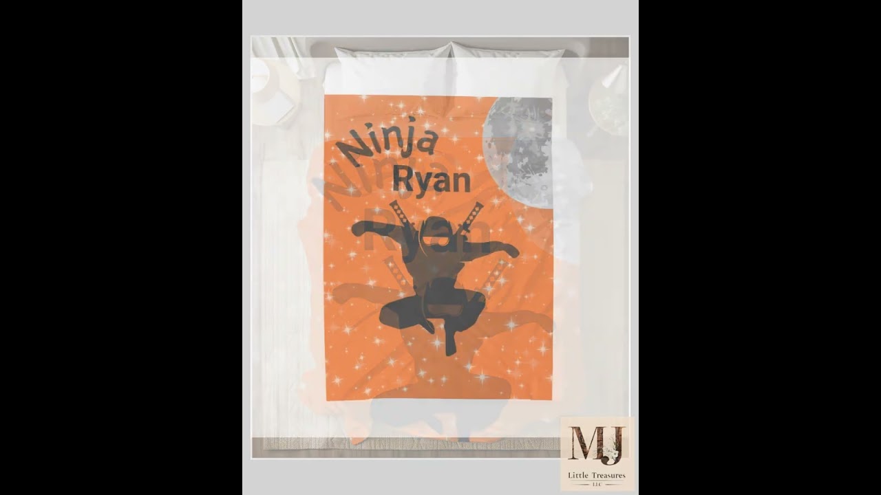 Ninja Blanket - Personalized Custom Throw for Kids Bedding & Decor, Sleepover Gift, Fun Ninja Roo...