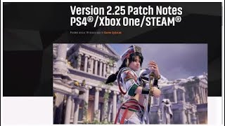 SOULCALIBUR VI Update Ver. 2.25 Patch Notes. And Free DLC
