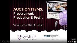 AUCTION ITEMS: Procurement, Production & Profit