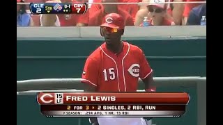Fred Lewis & Edgar Renteria big games: 7/4/11 Indians at Cincinnati Reds full game