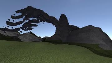 Unity game Marching cubes falling dirt and solid stone interaction and optimization