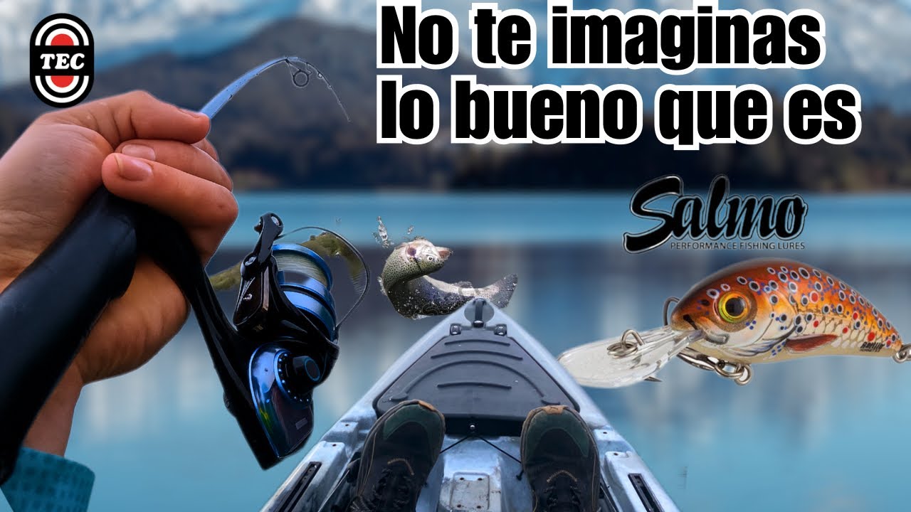 PESCA en el LAGO  VILLARRICA con nuevo KAYAK usando señuelos salmo