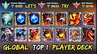 Let's 🔥 Try Global Top 1 🔥 Player Deck! Castle Crush Gameplay