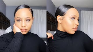 SIDE PART SLICK BUN TUTORIAL | NATURAL HAIR