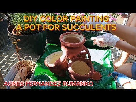 DIY COLOR PAINTING A POT FOR OUR SUCCULENTS | BONDING WITH THE RUMANKOS SIBLINGS