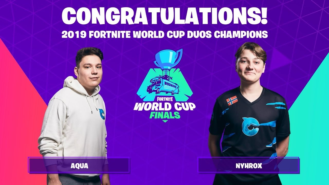 Best moments of Aqua and Nyhrox the best duo in the world in fortnite world cup final