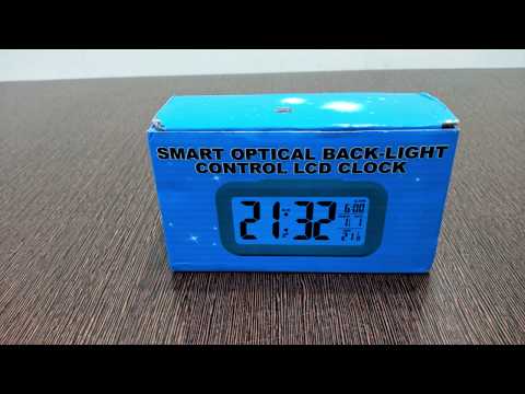 Video: Desktop Electronic Luminous Clock: Battery-operated Digital Clock With Night Illumination, With Thermometer And Luminous Numbers, Others