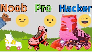 NOOB vs PRO vs HACKER - Sky Roller: Rainbow Skating | @PocketBear470 screenshot 5