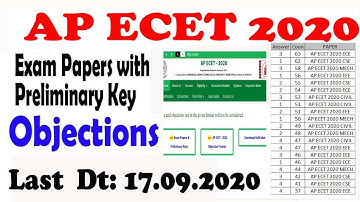 AP ECET 2020 Exam Papers & Preliminary Keys