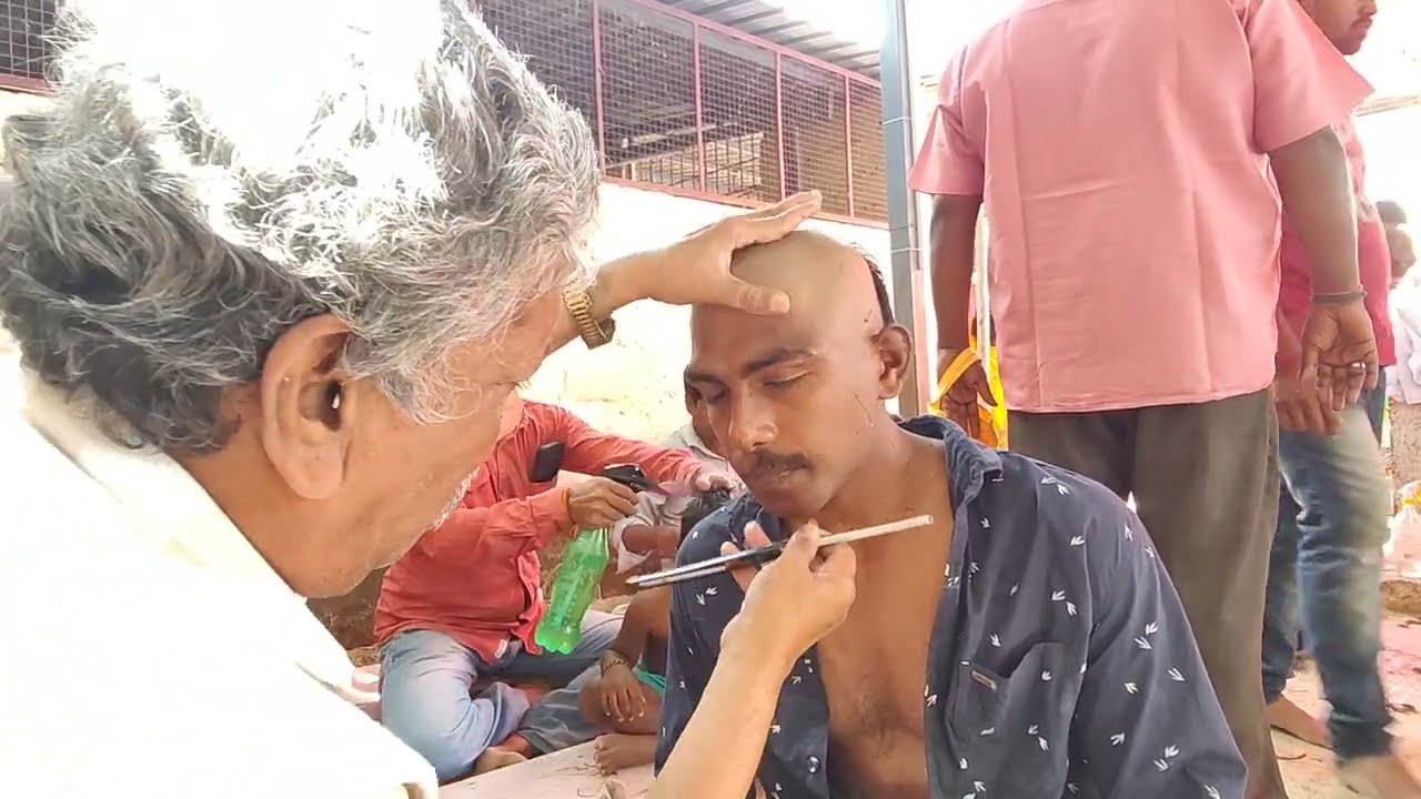 College boy Headshave at temple