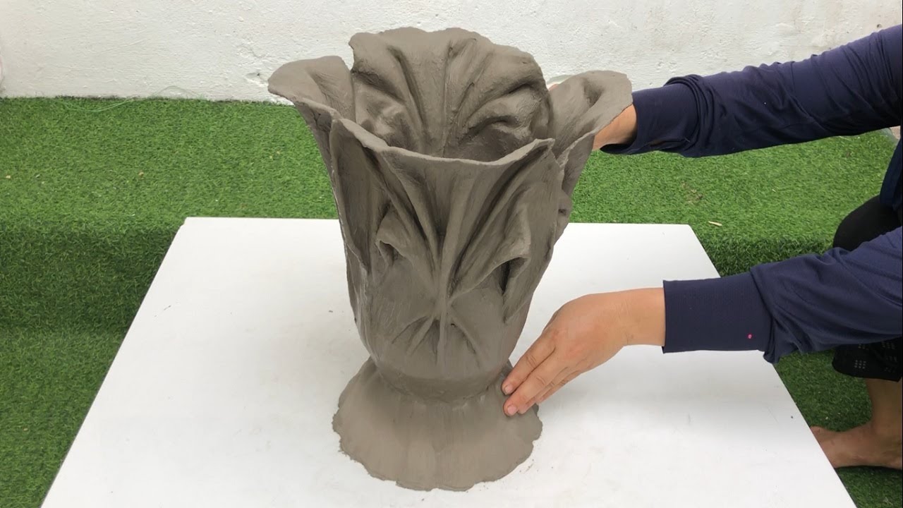 Creative Making Cement Flower Pots At Home - Creative Design From Fabric And Cement