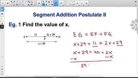 Segment Addition Postulate II