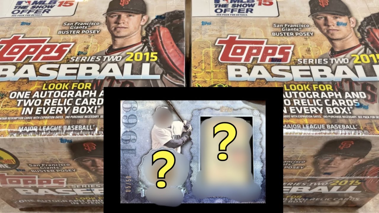 AWESOME UNIQUE HOF DUAL RELIC PULL FROM 2015 TOPPS SERIES 2 JUMBO