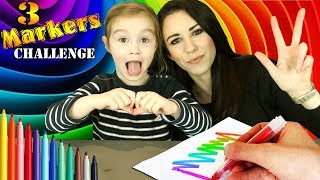 3 MARKER CHALLENGE !!! ELLIE vs MAMAN vs PAPA ! Coloriage Sofia Licorne T'Choupi