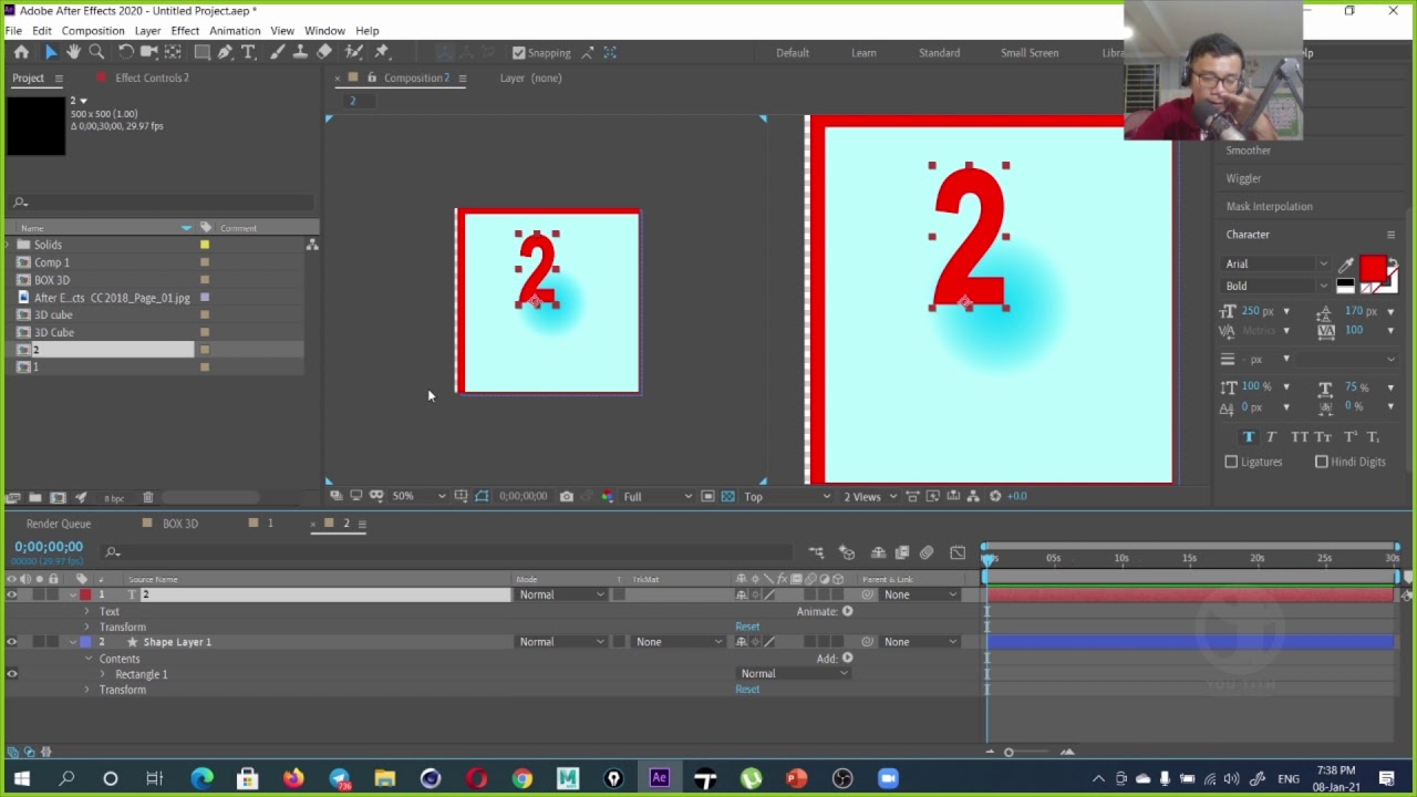 Week 6_ Co2Ec1 _ After Effects Basics _ How To Make 3D Box With 3D ...