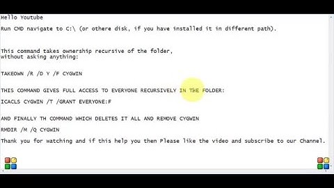 How to remove CYGWIN from windows