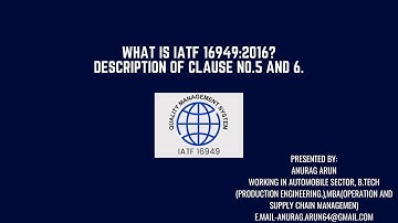IATF16949:2016?Description of clause No. 4 &5.