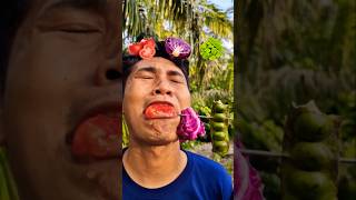 Food ASMR🍅🥬🫛 | Mouth Emoji Magic😲✨️ #shorts #reverse #mukbang #funny #fruit #food