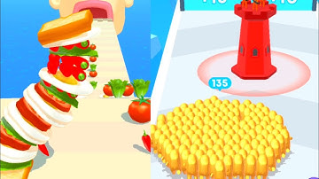 Sandwich Runner Vs Count Master | Max Levels| Asmr satisfying game