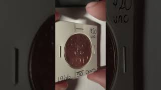 1966 Round Australian Silver 50 Cent Coin - Elizabeth II