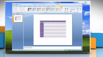 Microsoft® PowerPoint 2007: How to create and format a table on Windows® XP?