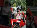 Cute but fierce! Tiny rider threatens to punch the cameraman 👊 #girlrider #dirtbike #funny