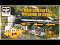 Train Drives INTO Building in CHINA!