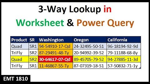 Three Way Lookup with Power Query & XLOOKUP (Two-Way Lookup too). Excel Magic Trick 1810