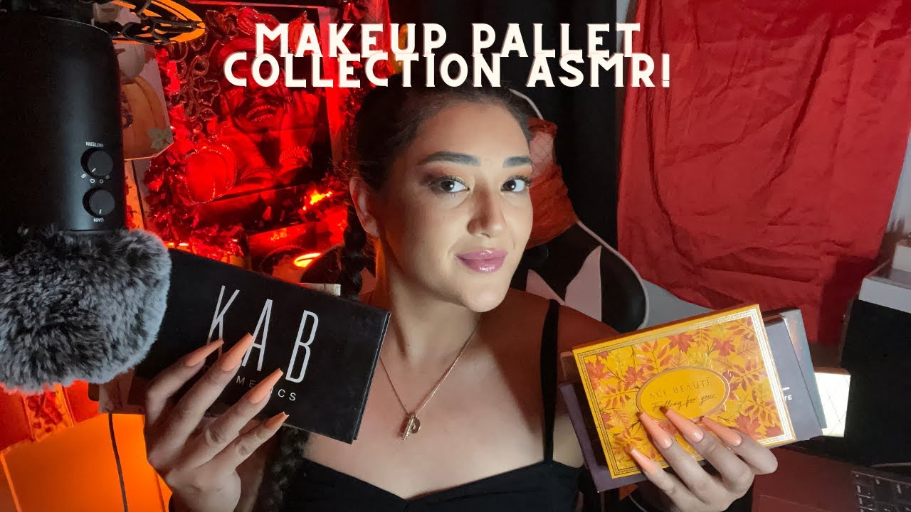 Makeup Palette Collection ASMR/Nail Tapping/Scratching/Whispering/New