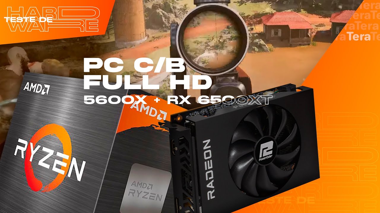デ*ィ様 Ryzen5 5600X 6-core,Radeon RX6500XT Ryzen 5600X + RX 6500 XT, O Melhor CxB para Jogos Competitivos