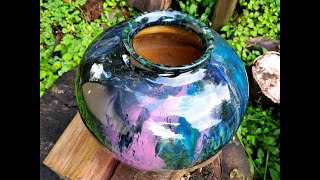Arteza Paint Pour, Easy Hollow Form, Total Boat Finish = YOU CAN TOO!!
