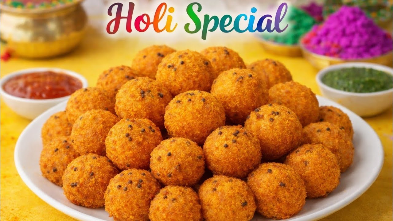 Holi special केवल एक कच्चे आलू और सूजी से बना गरमा गरम कूरकूरा नाश्ता जो भी खाए खाता ही जाए |